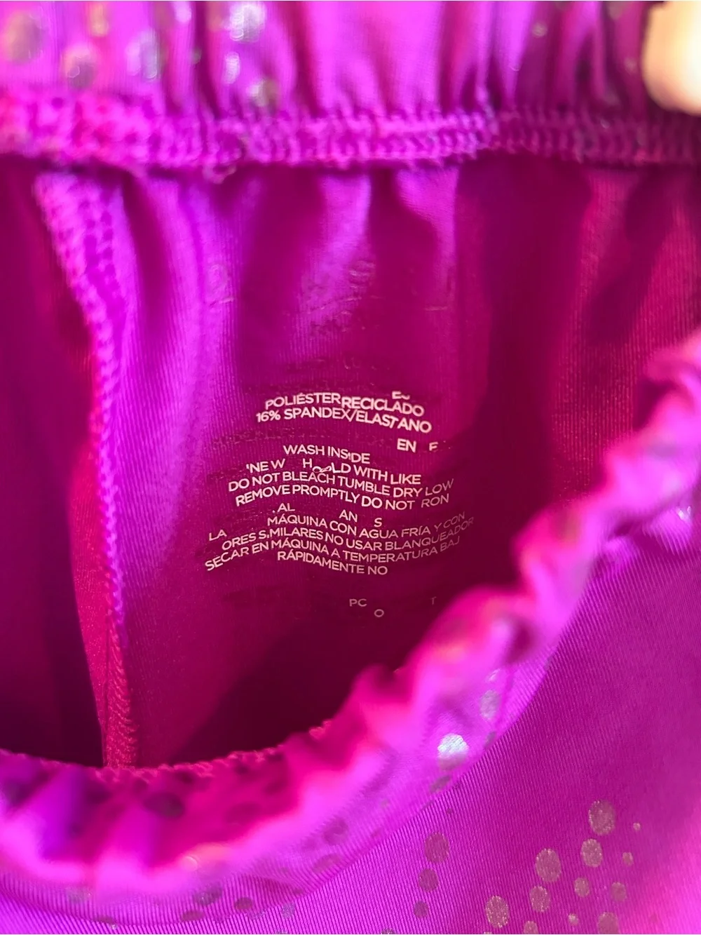 Girls' Shiny Magenta Dance Leotard & Shorts Set - Size S/CH 6/6x